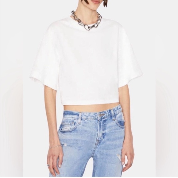 Frame White Elastic Back Tee Medium - Picture 2 of 5